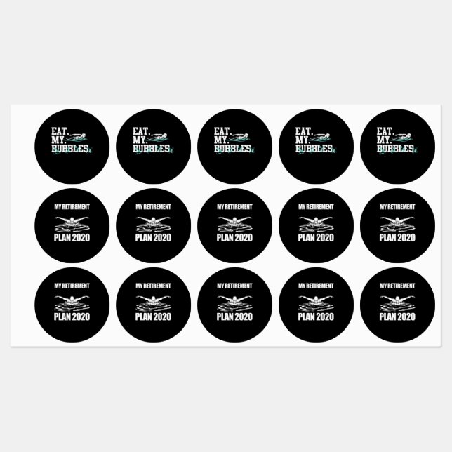 Eat My Bubbles Funny Swimming Gift Swimmer Swim Labels (Sheet)
