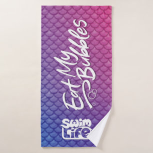 "Eat My Bubbles" Pink/Purple/Blue scales Swim Life Bath Towel