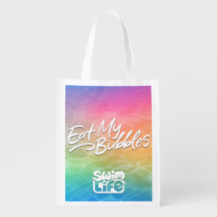 "Eat My Bubbles" Unicorn Bathwater color Grocery Bag