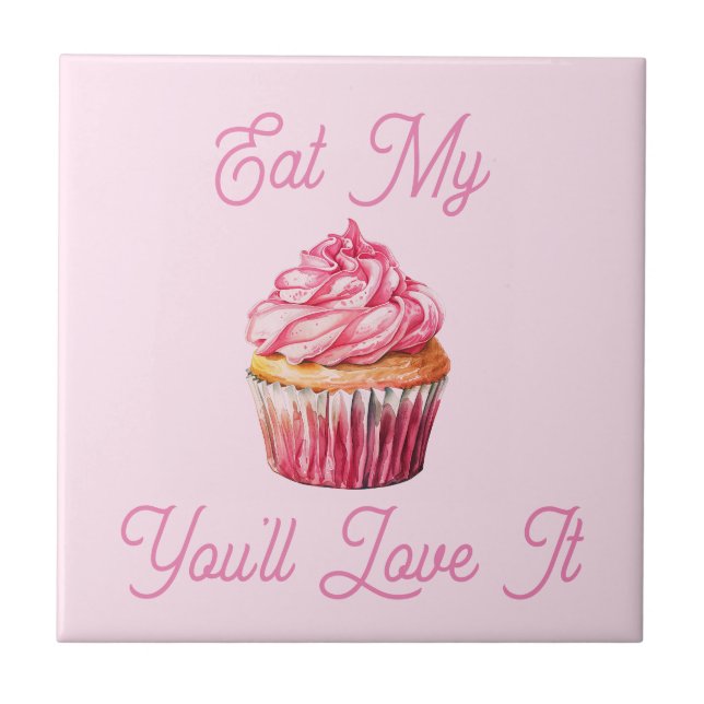 Eat My Muffin Ceramic Tile (Front)