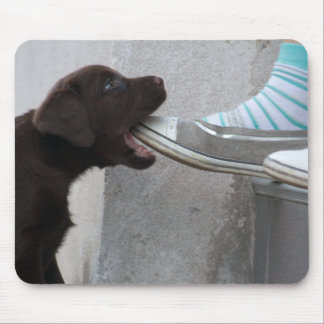 Eat My Shoe! Labrador Puppy Mouse Pad