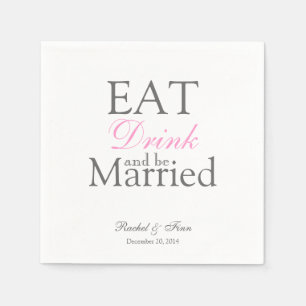 Eat n be Married Cocktail Napkin