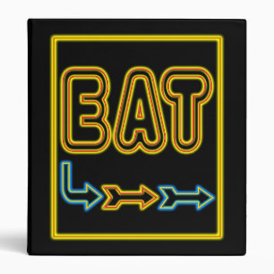 Eat Neon Restaurant Sign Recipe Binder