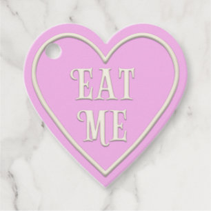 "Eat One" Tea Party Pink Heart Personalized Favor Tags