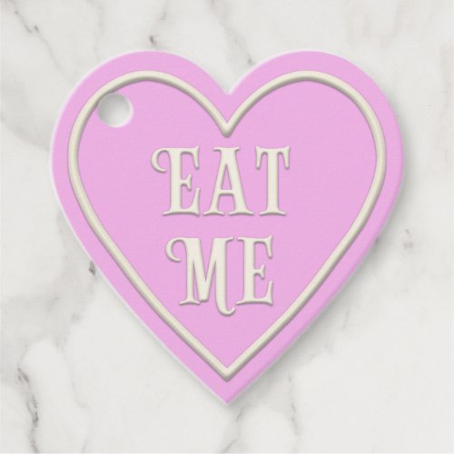 Eat One Tea Party Pink Heart Personalized Favor Tags