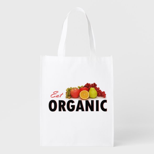 Eat Organic Grocery Bag (Front)