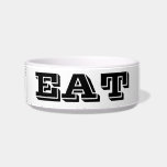 EAT Pet Bowl<br><div class="desc">A pet bowl with the word eat on it in black lettering</div>