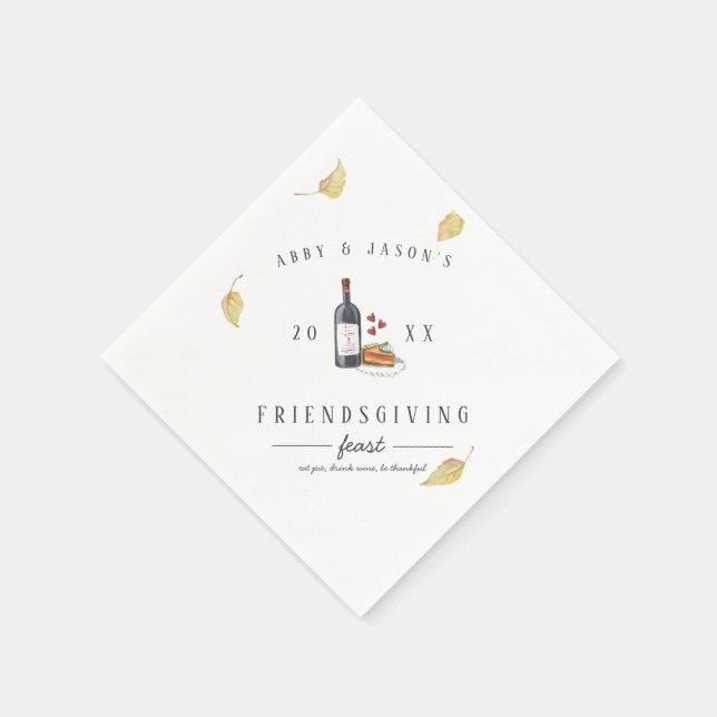 Eat Pie, Drink Wine, Be Thankful | Thanksgiving Napkins (Corner)