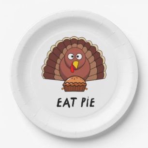 Eat Pie With Thanksgiving Turkey     Paper Plates