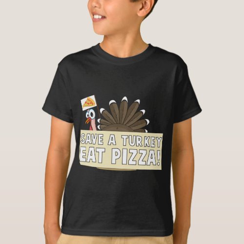 Eat Pizza Funny Vegetarian cute Christmas turkey 2 T_Shirt