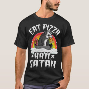 Eat Pizza Hail Satan Opossum Rainbow Kids Funny De T-Shirt