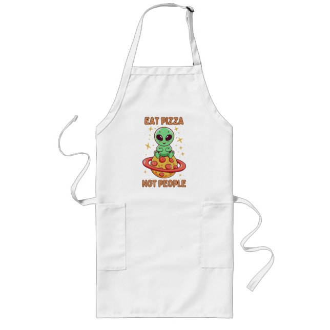 Eat pizza not people long apron (Front)