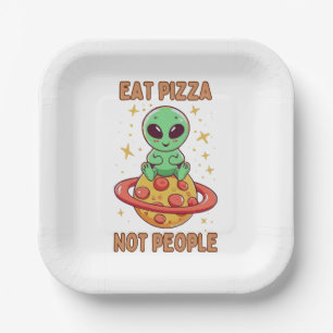 Eat pizza not people paper plates