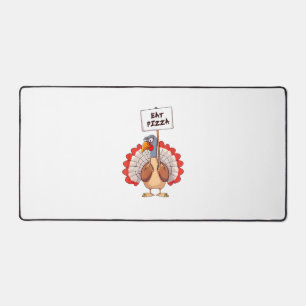 Eat Pizza Turkey Thanksgiving Adult Vegan Funny Desk Mat