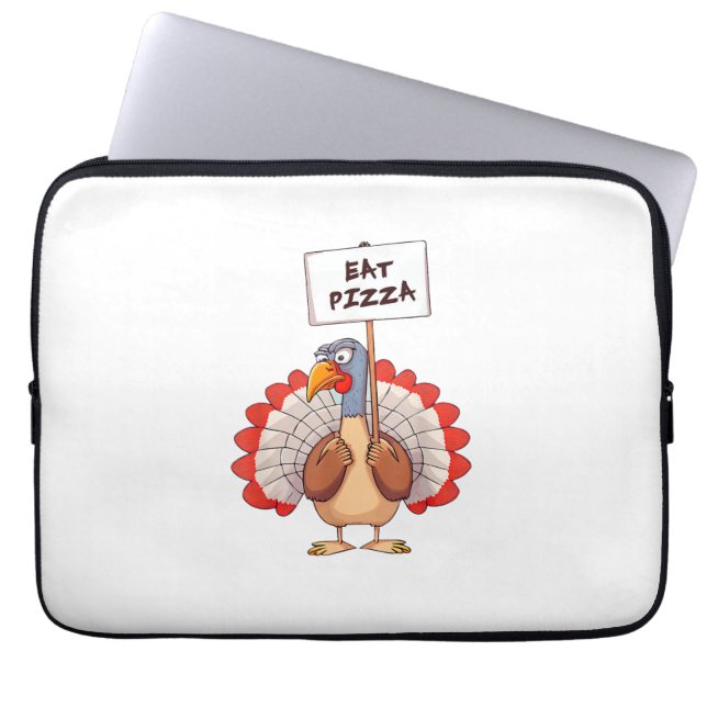 Eat Pizza Turkey Thanksgiving Adult Vegan Funny  Laptop Sleeve (Front)