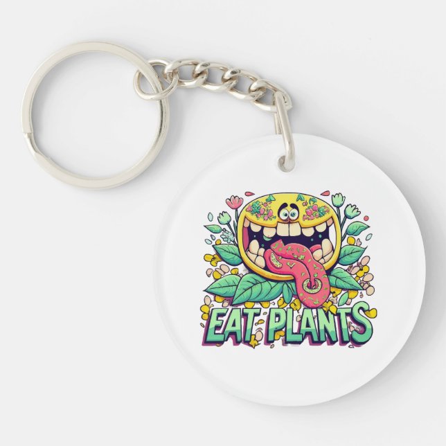 Eat Plants Keychain (Front)
