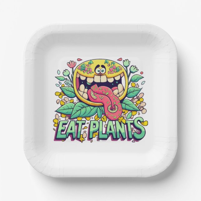 Eat Plants Paper Plates (Front)