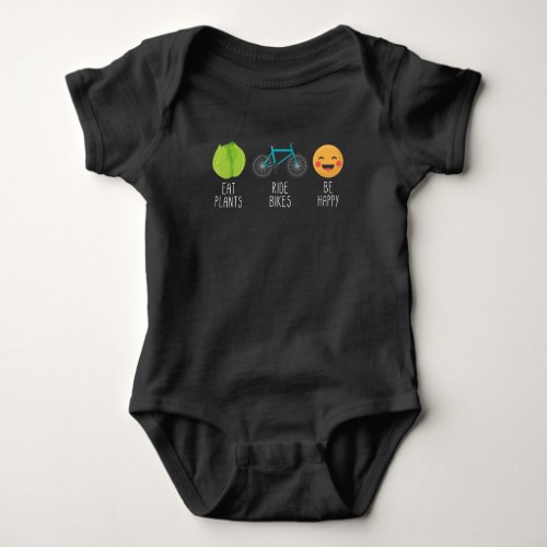 Eat Plants Ride Bikes Be Happy Vegan Athlete Baby Bodysuit