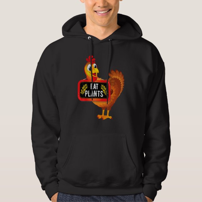 Eat Plants Vegan Vegetarian Turkey Thanksgiving Hoodie (Front)