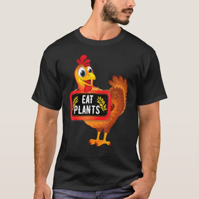 Eat Plants Vegan Vegetarian Turkey Thanksgiving T-Shirt (Front)