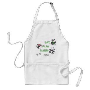 Eat Play Sleep Cute Baby Panda Comfortable Life Adult Apron