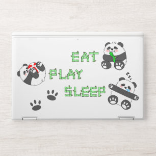 Eat Play Sleep Cute Baby Panda Comfortable Life HP Laptop Skin