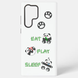 Eat Play Sleep Cute Baby Panda Comfortable Life Samsung Galaxy S22 Ultra Case