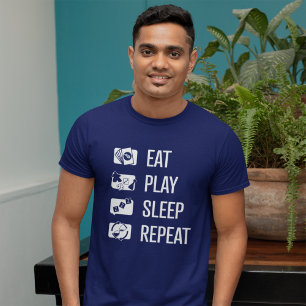 Eat-Play-Sleep-Repeat Board Game Wht Mens Shirt