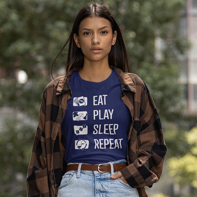 Eat-Play-Sleep-Repeat Board Game Wht Womens Shirt (Creator Uploaded)