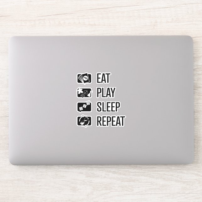 Eat-Play-Sleep-Repeat Board Games Vinyl Sticker (Computer)