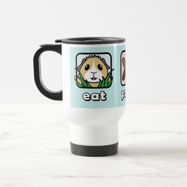 Eat Poop Sleep Guinea Pig Travel Mug (Left)