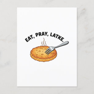 Eat Pray Latke Jewish Hanukkah Latke Lovers Announcement Postcard