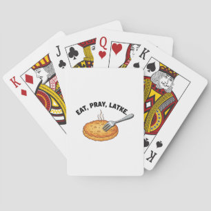 Eat Pray Latke Jewish Hanukkah Latke Lovers Poker Cards