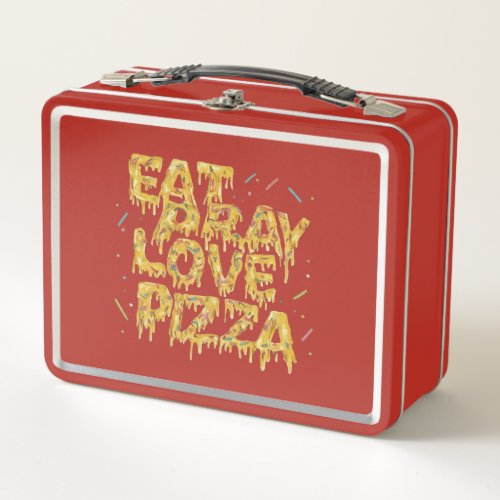 Eat PrayLove Pizza Metal Lunch Box