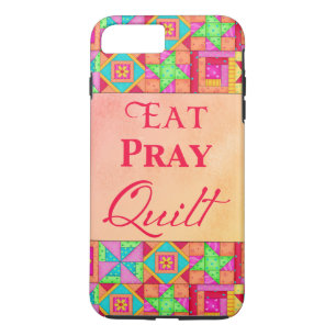 Eat Pray Quilt Colorful Patchwork Block Art iPhone 8 Plus/7 Plus Case