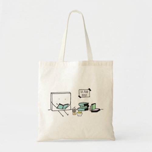 Eat Read Repeat Book Lover Tote Bag