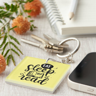 Eat Read Sleep Book Lover Keychain