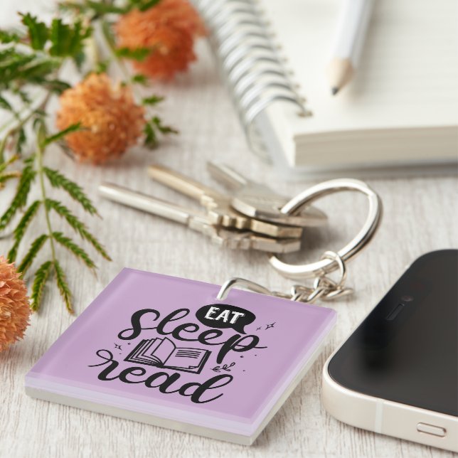 Eat Read Sleep Book Lover Keychain (Front Right)
