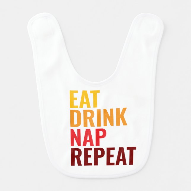 Eat & Repeat  Baby Bib (Front)