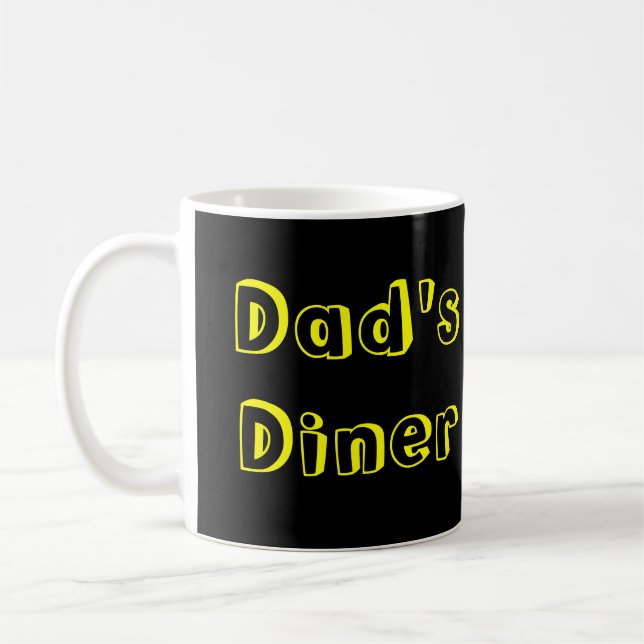 Eat Retro Neon Sign Art, Dad'sDiner Coffee Mug (Left)