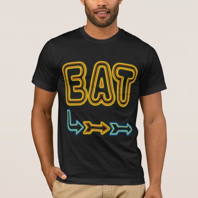 Eat Retro Neon Sign Art T-Shirt (Front)