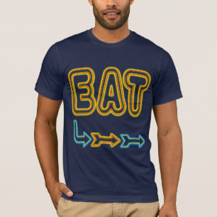 Eat Retro Restaurant Neon Sign Art T-Shirt