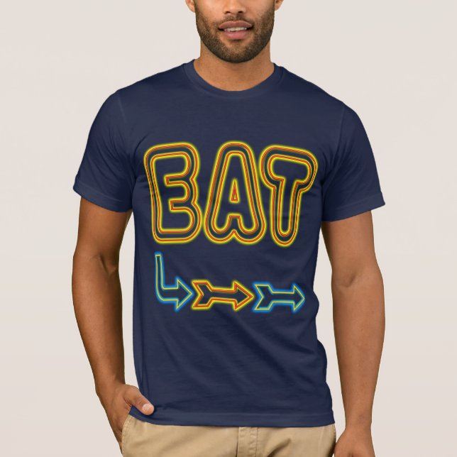 Eat Retro Restaurant Neon Sign Art T-Shirt (Front)