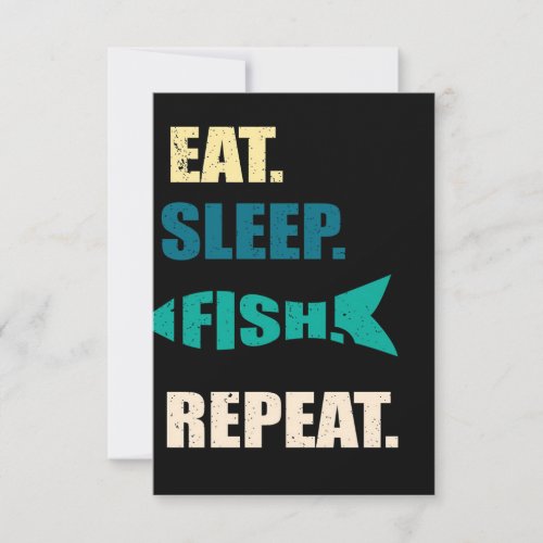 Eat Seep Fish Repeat Aquarium Lover RSVP Card