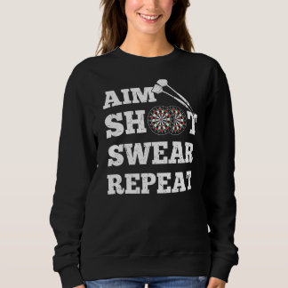 Eat Shoot Swear Repeat Vintage Darts Board Darts C Sweatshirt