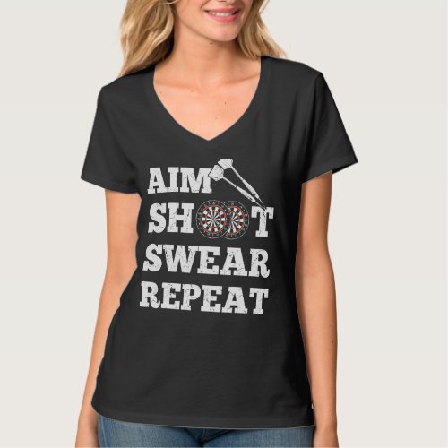 Eat Shoot Swear Repeat Vintage Darts Board Darts C T_Shirt