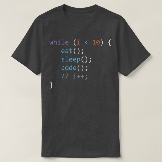 Eat Sleap Code Repeat, developer computer Science  T-Shirt (Design Front)