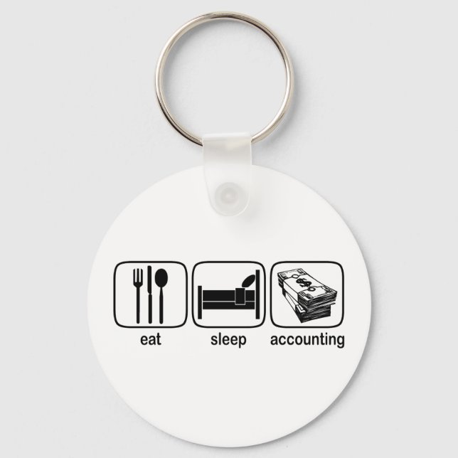 Eat Sleep Accounting Keychain (Front)