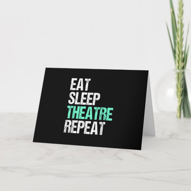 Eat Sleep Acter Repeat Funny Actor Actress Gift Card (Front)