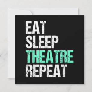 Eat Sleep Acter Repeat Funny Actor Actress Gift Thank You Card